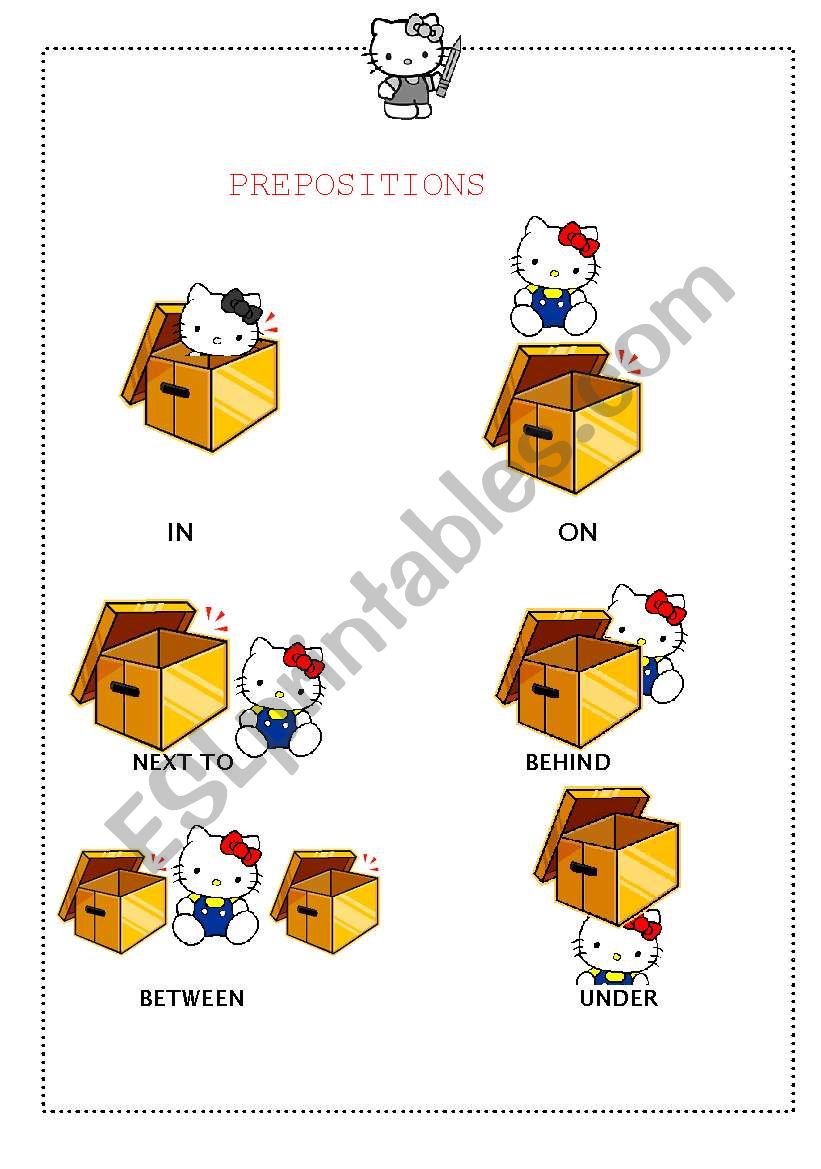 Prepositions of Place worksheet