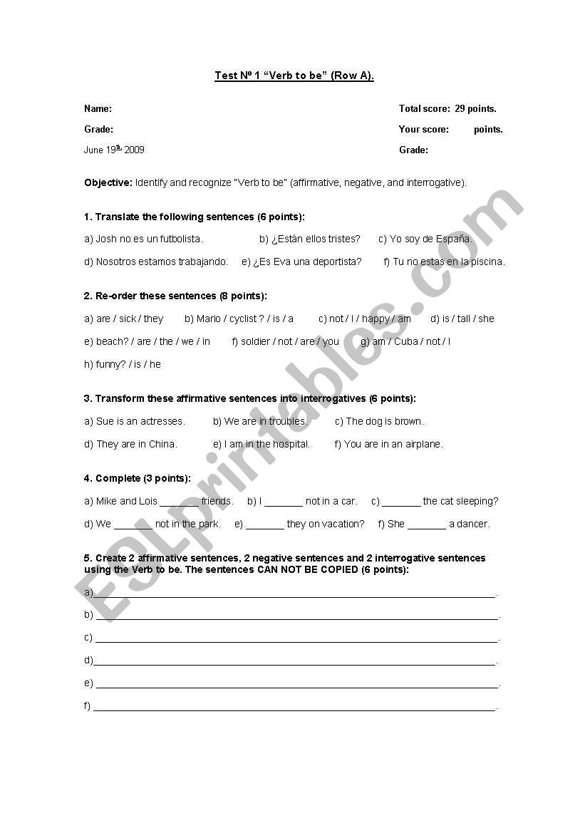test simple present worksheet