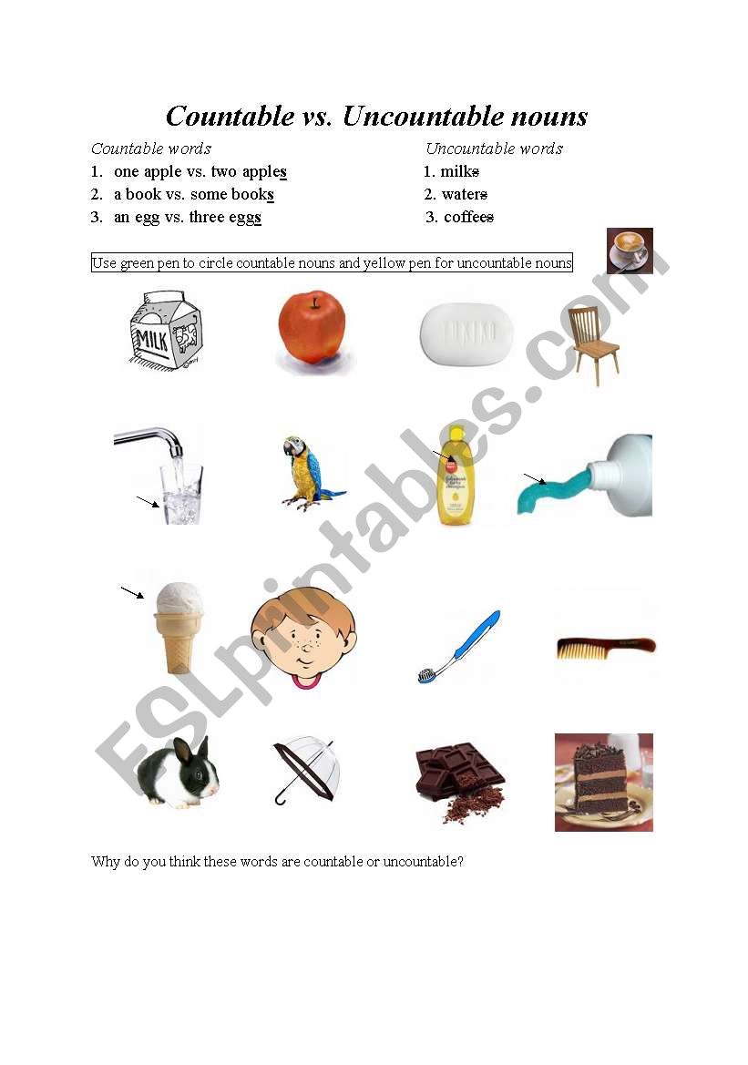 countable nouns and uncountable nouns