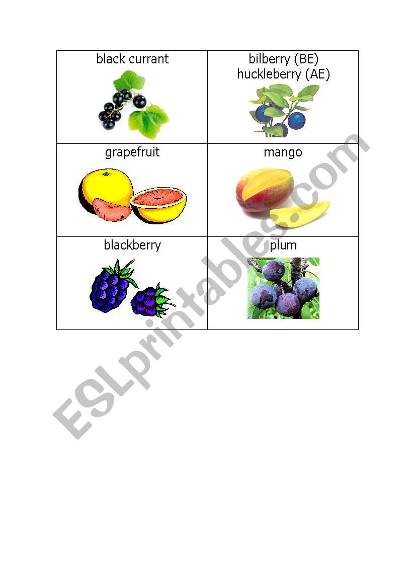 fruit flashcards worksheet