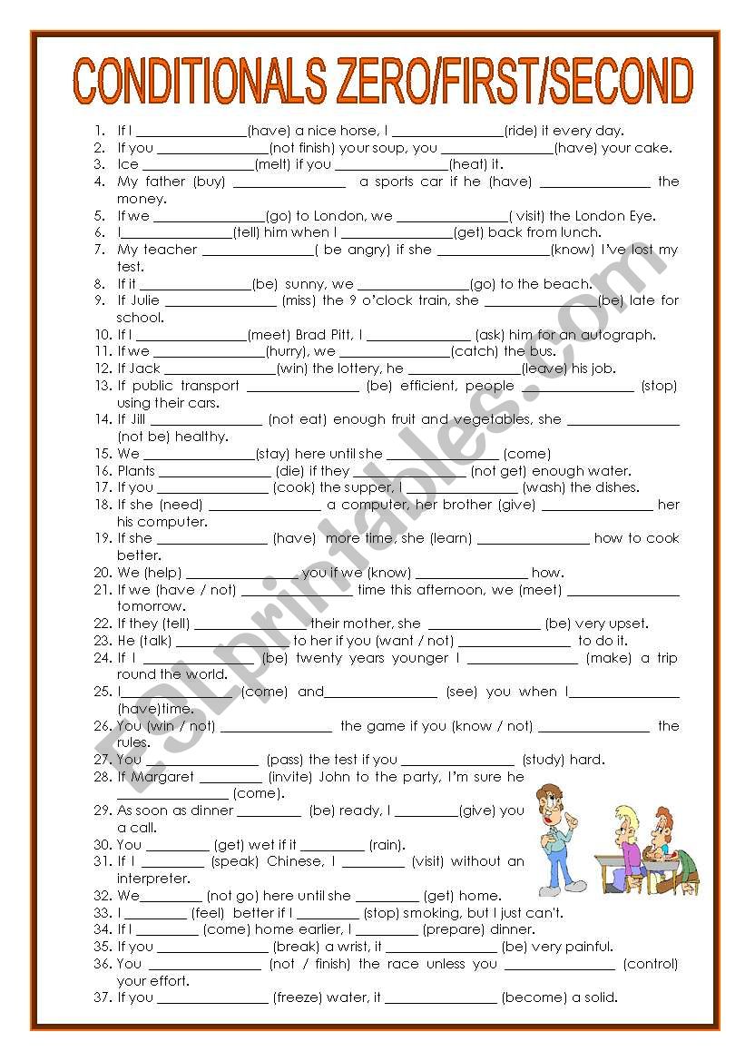 Conditionals 0, 1 , 2 and time clauses. All mixed, with key.