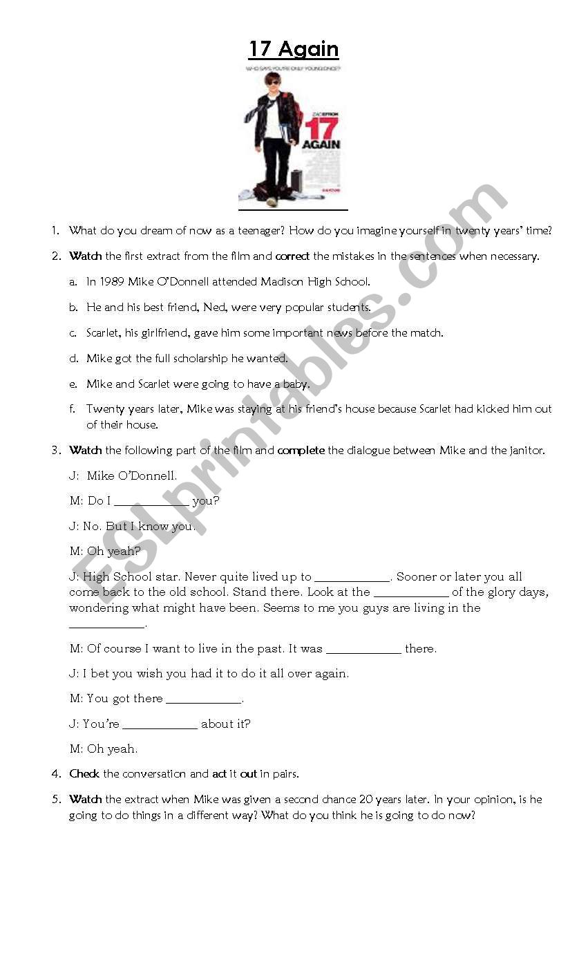 Video guide 17 again worksheet