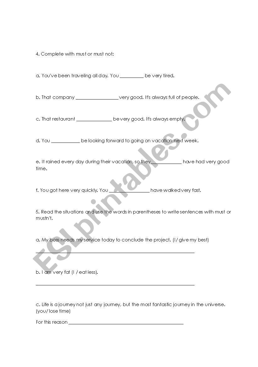 must worksheet