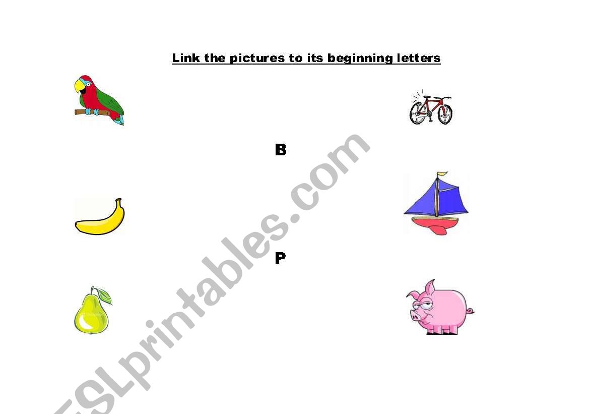 BEGINNING LETTERS worksheet