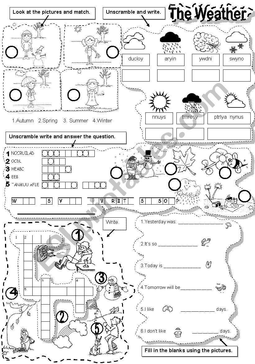 WEATHER ACTIVITIES worksheet