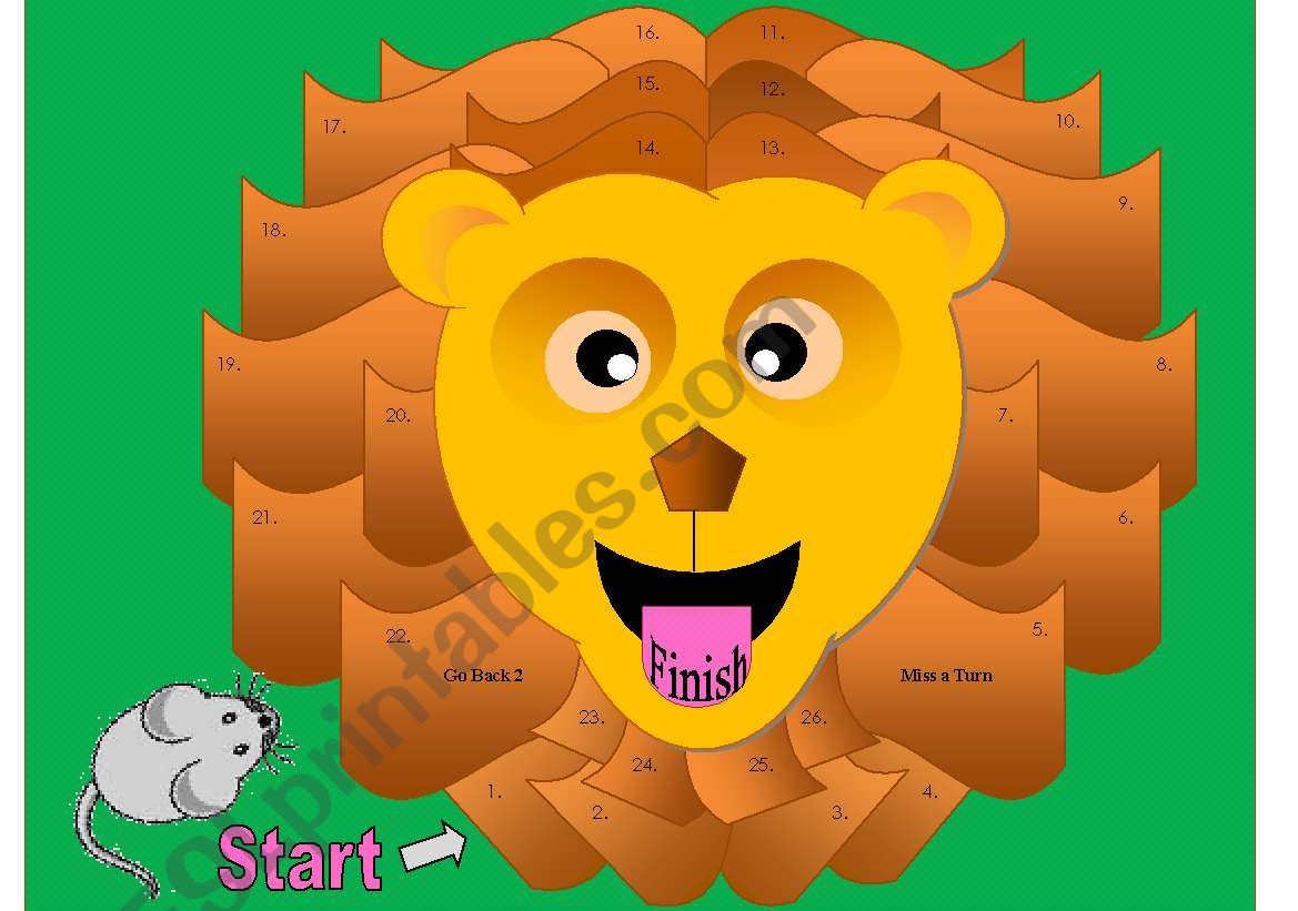Lion Gameboard (Matching Cards Available in Another File)