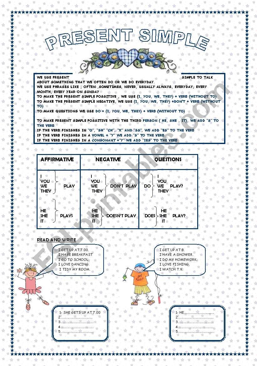 PRESENT SIMPLE worksheet