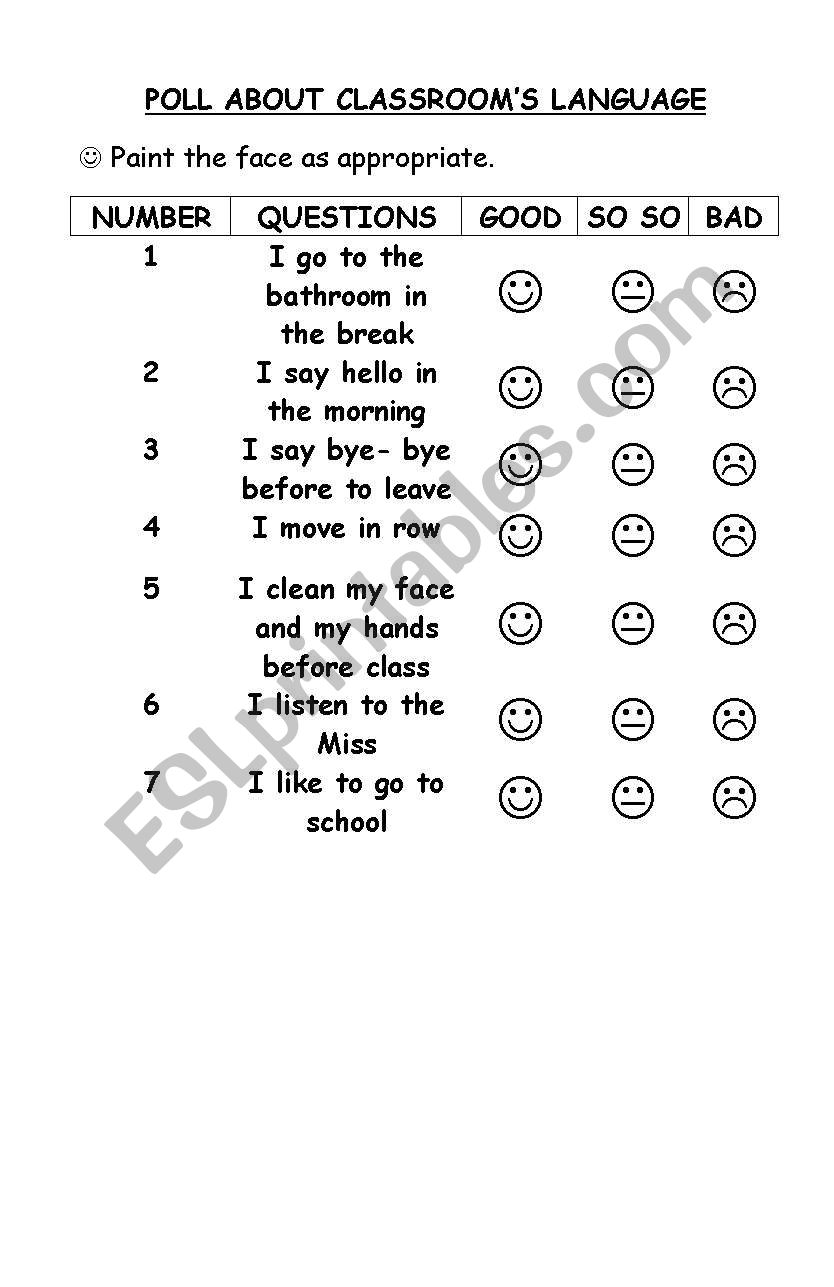 poll about classrooms language