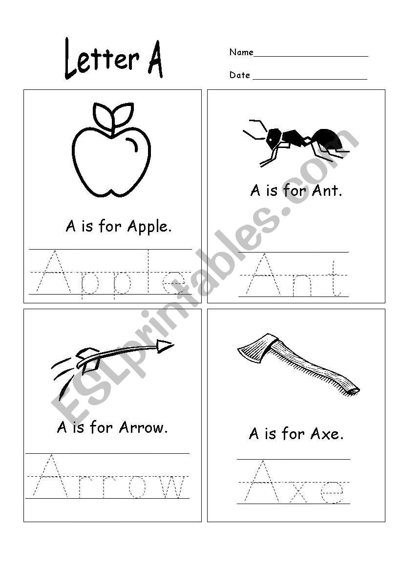 Letter A worksheet