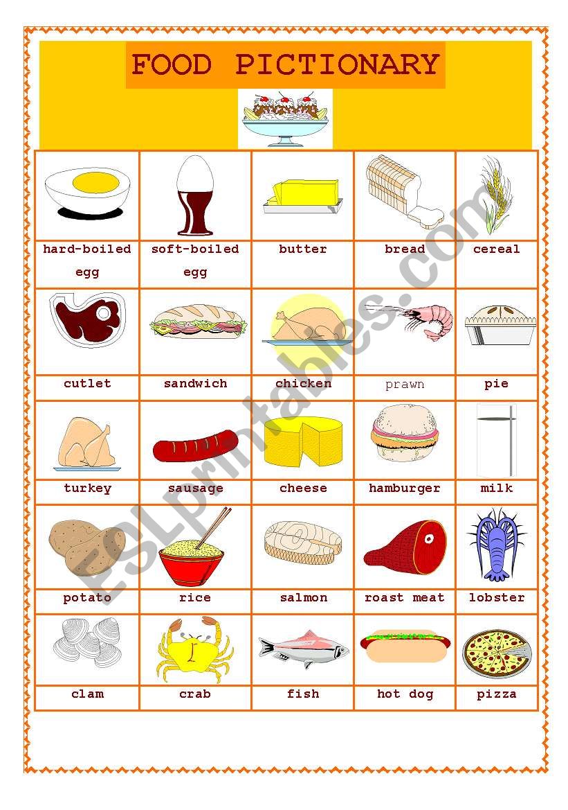 Food Pictionary worksheet