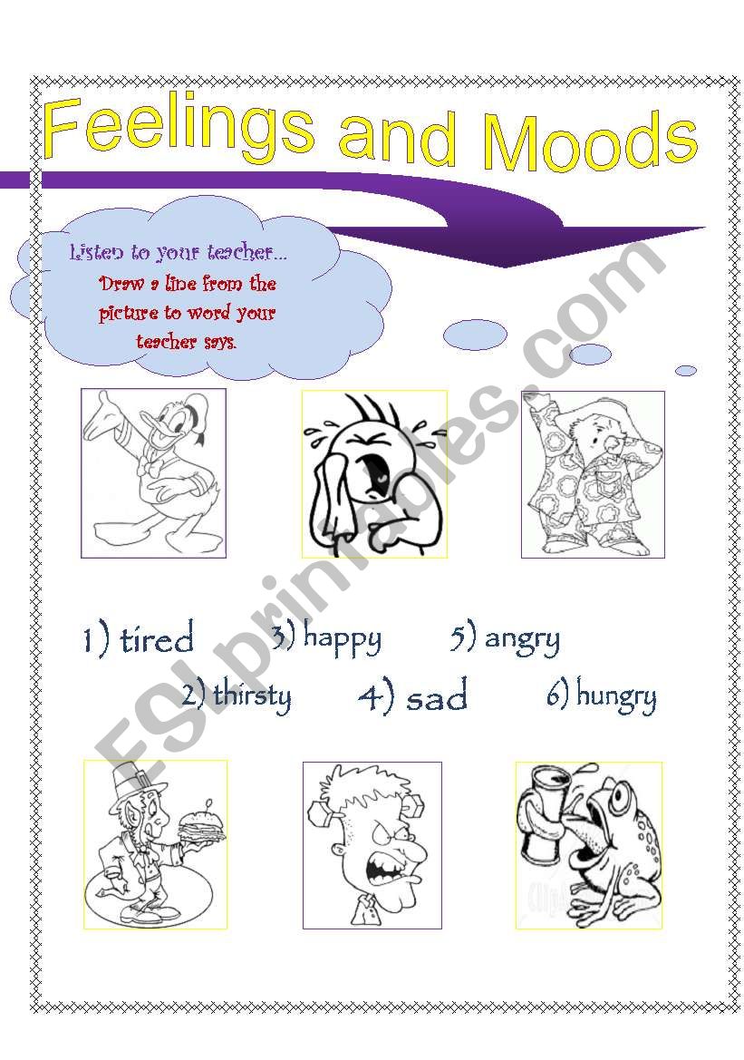 Feelings and Moods worksheet