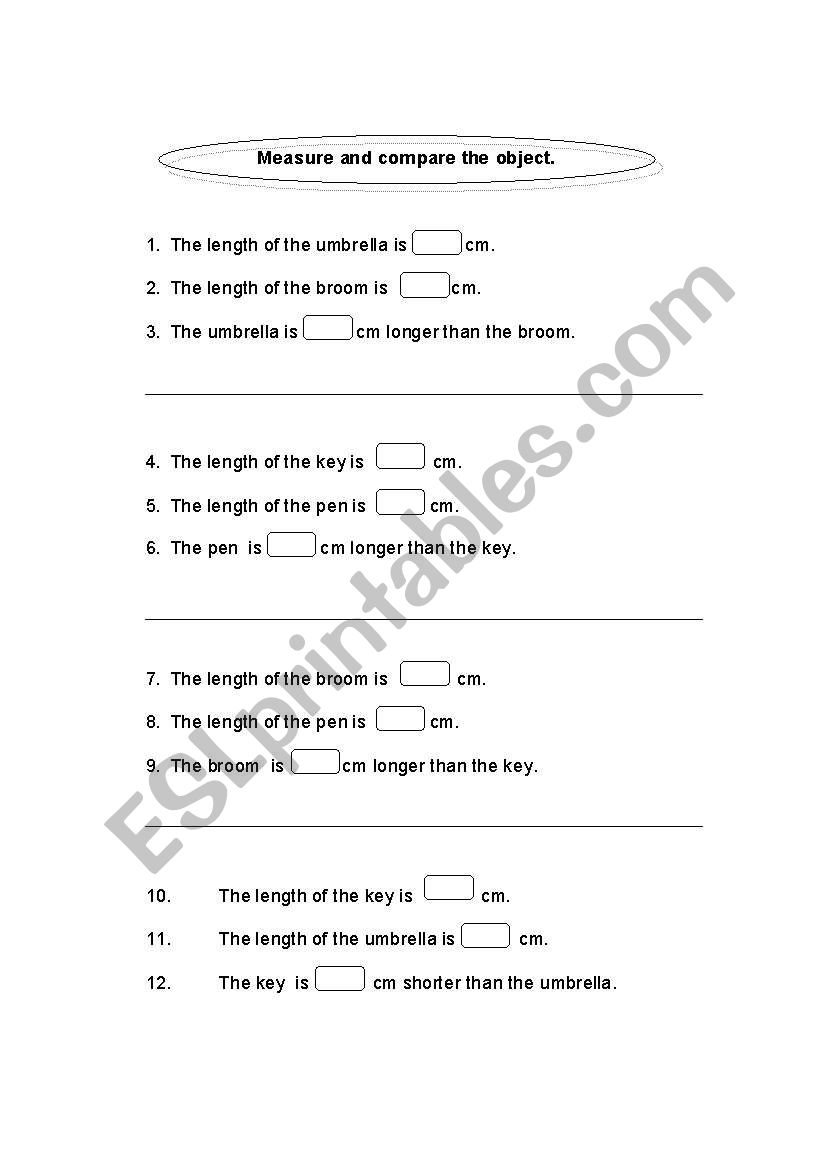 measure and compare worksheet