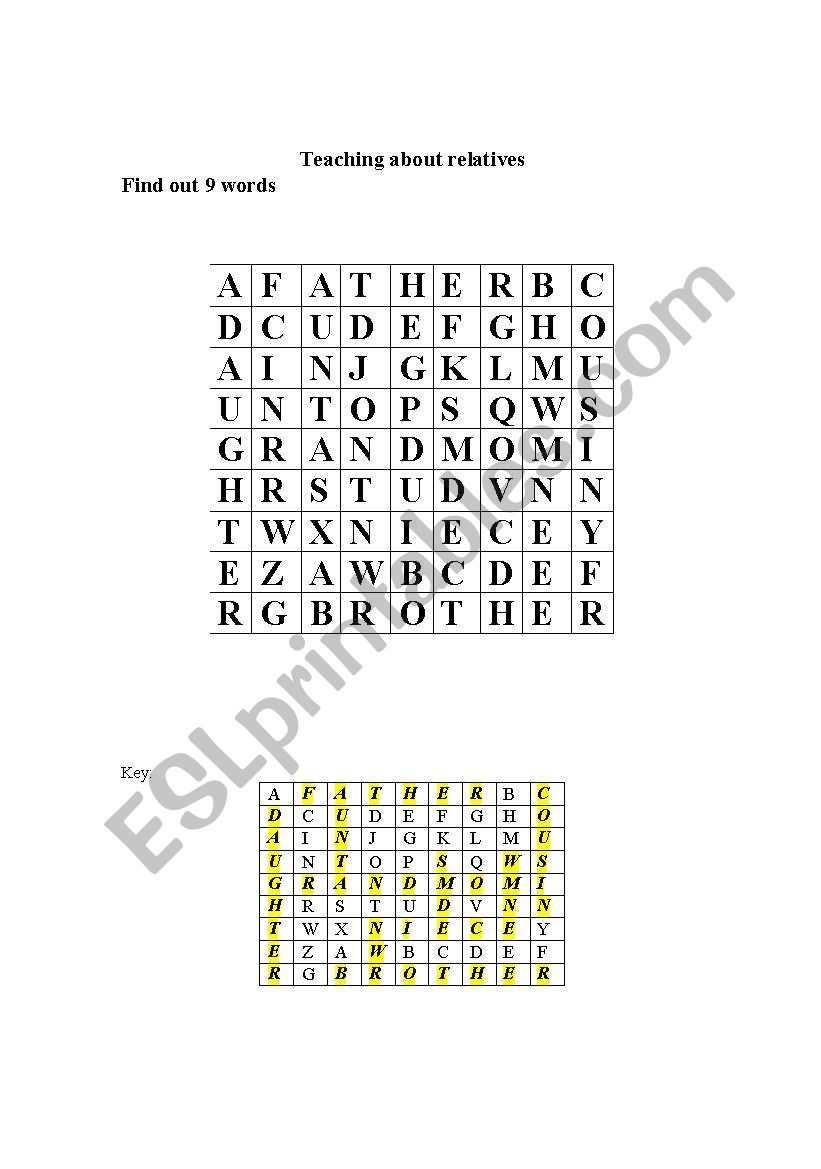 wordsquare worksheet