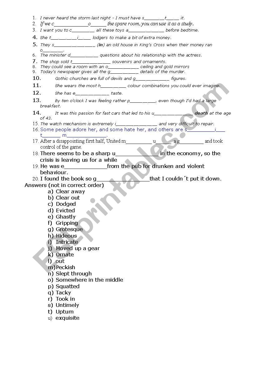 Review-proficiency worksheet