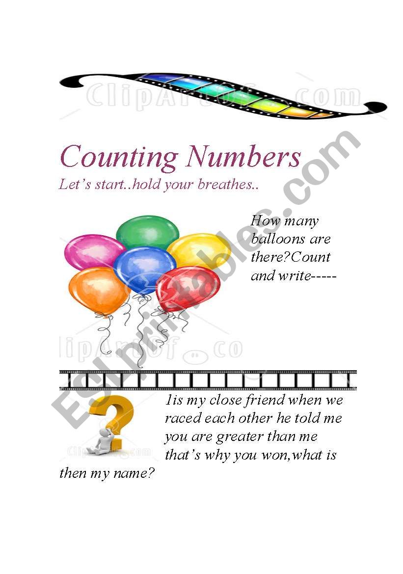 counting numbers 1-10 worksheet