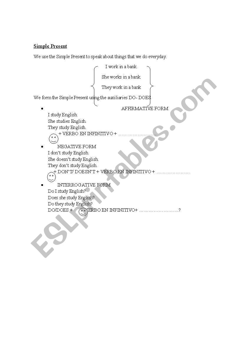 simple present worksheet