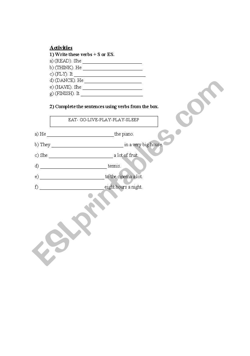 simple present worksheet