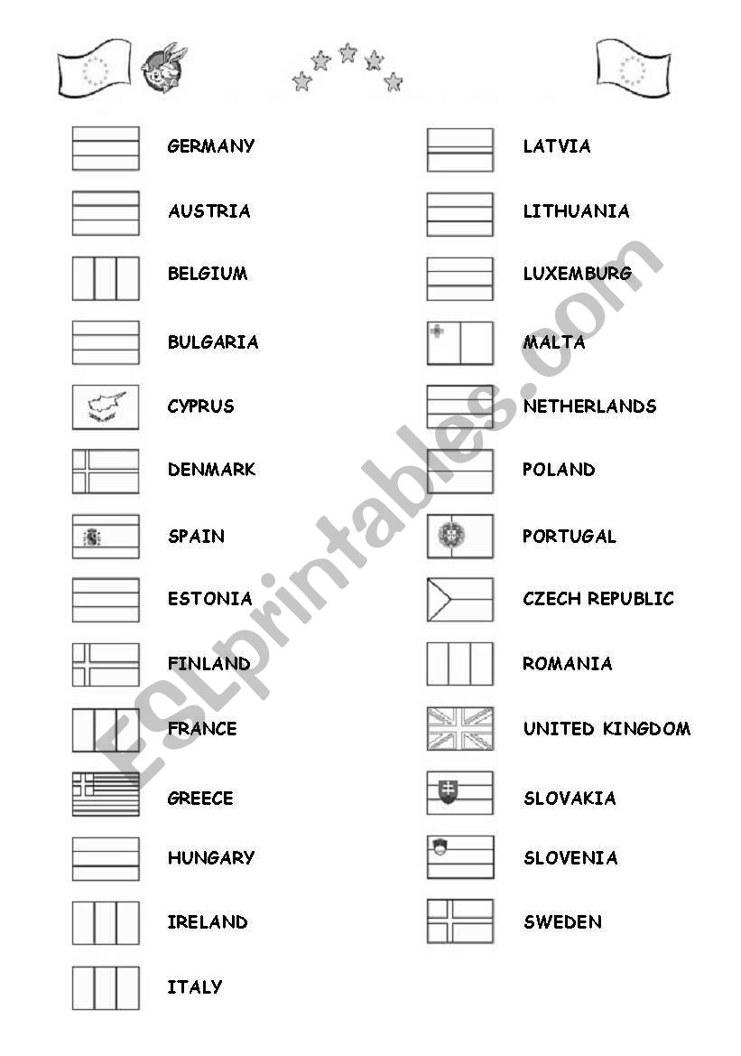 Flags and members of the European Union