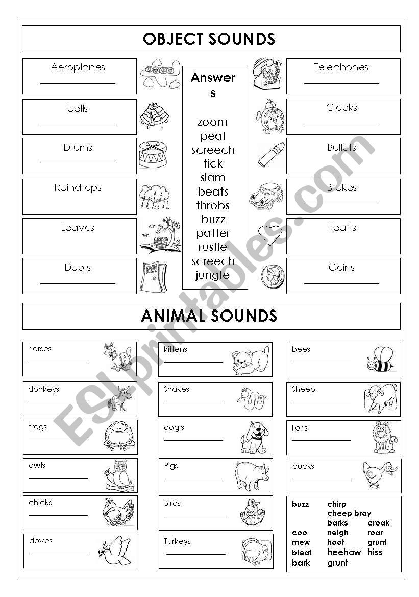 Sounds worksheet