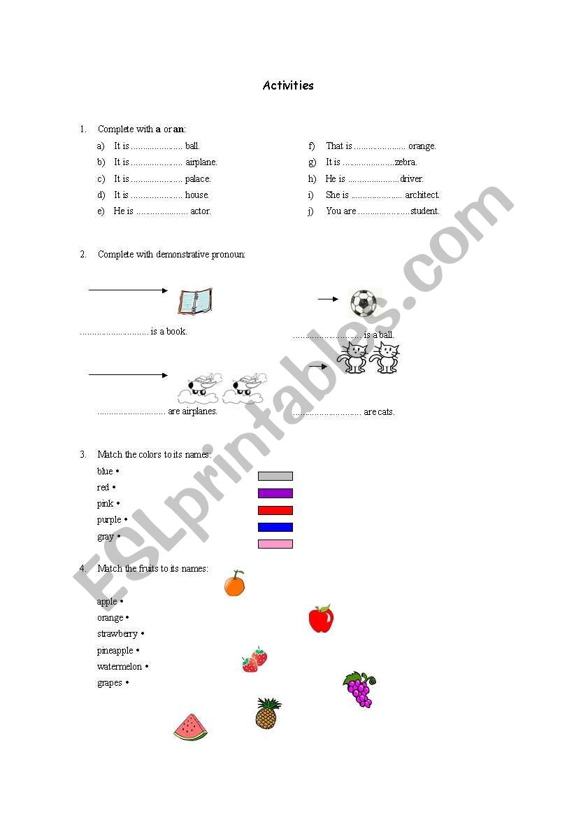 Exercise worksheet