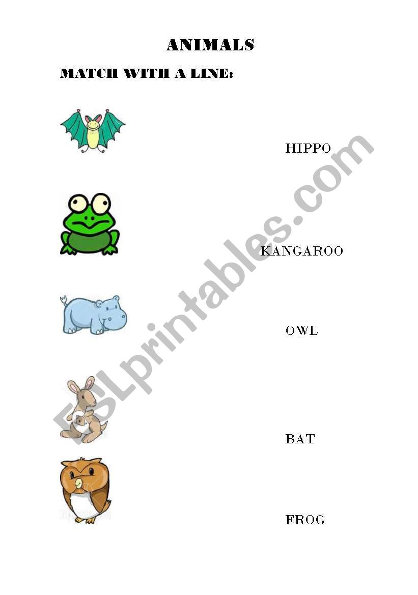 ANIMALS worksheet