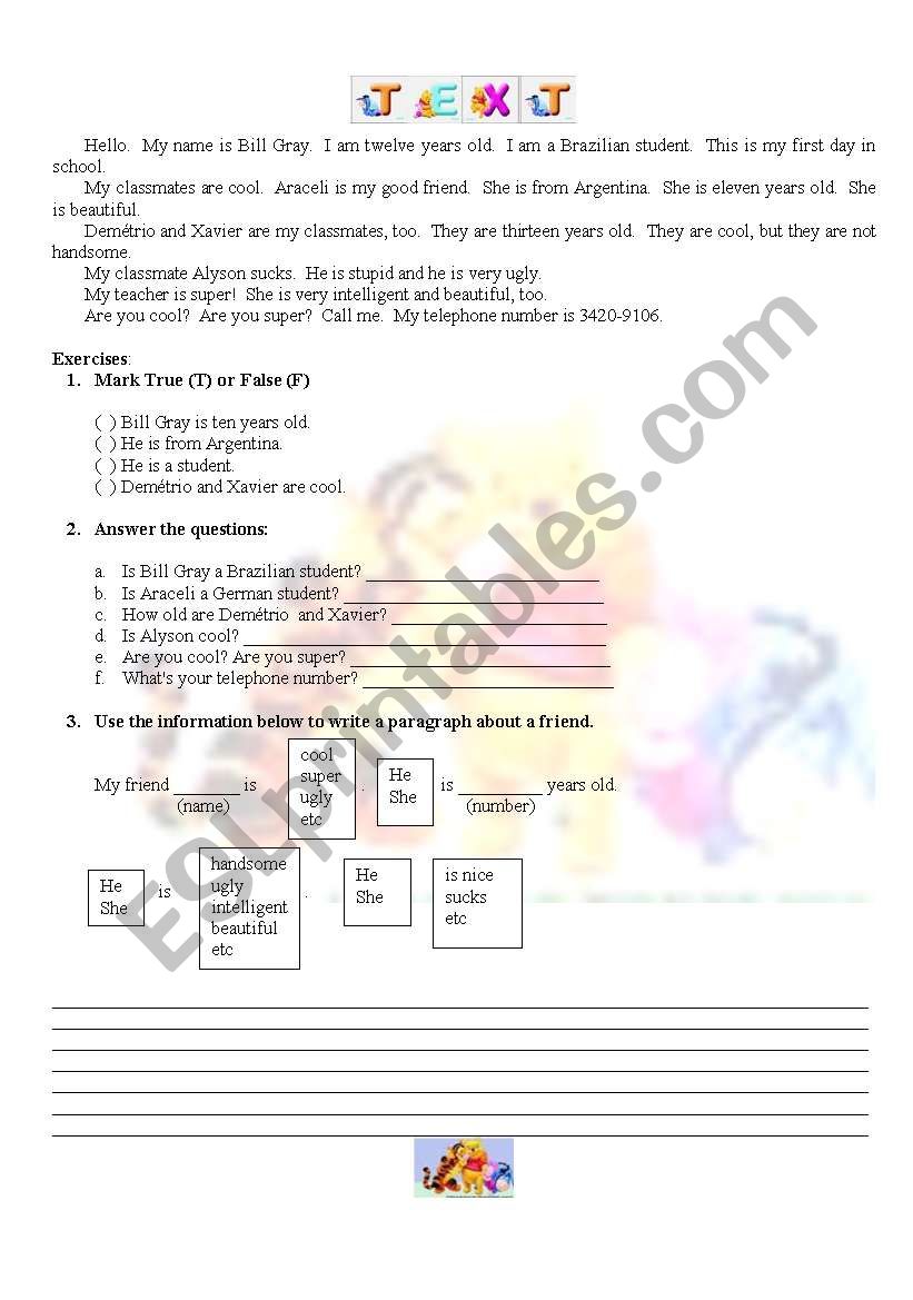 Text worksheet