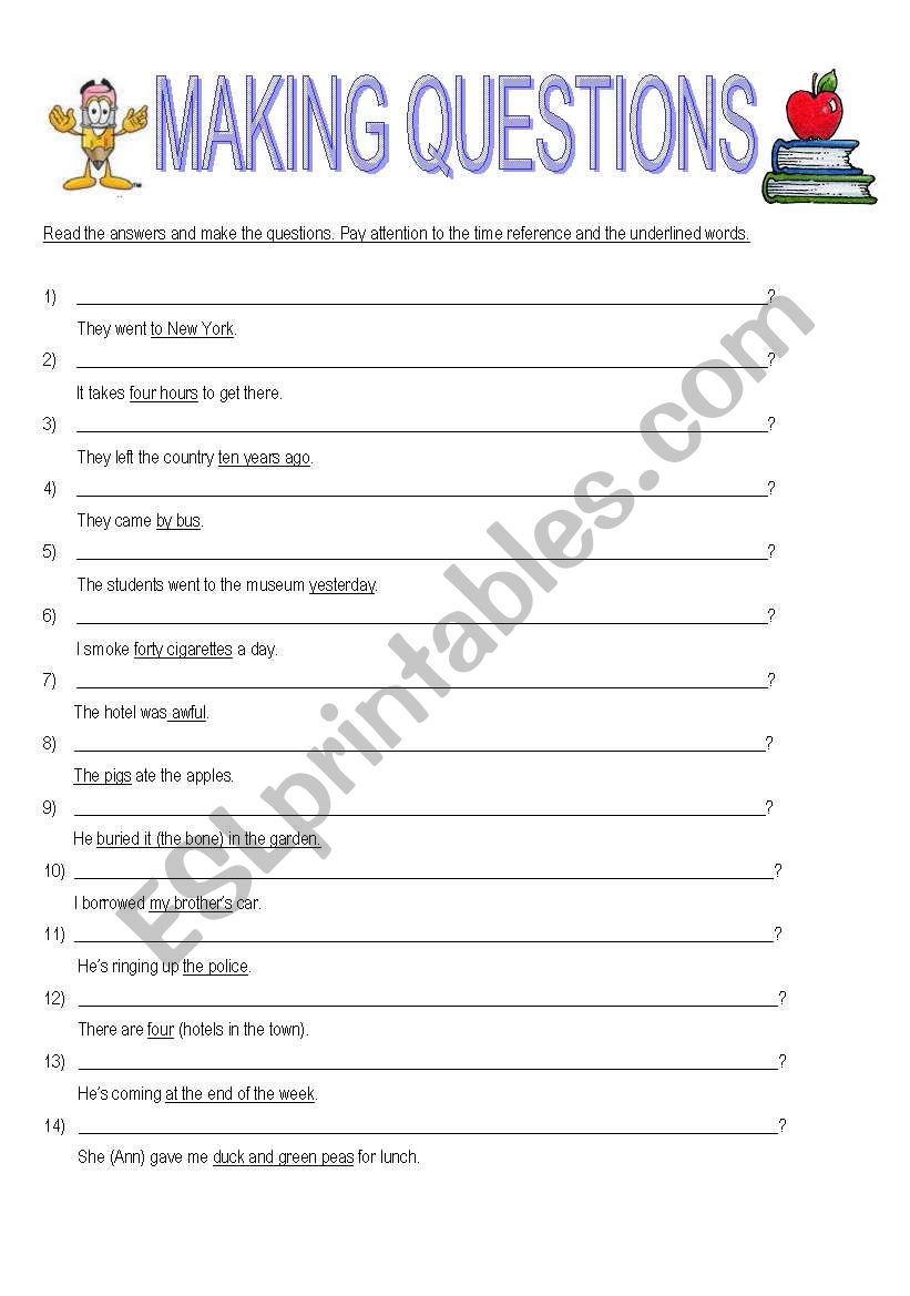 QUESTIONS worksheet