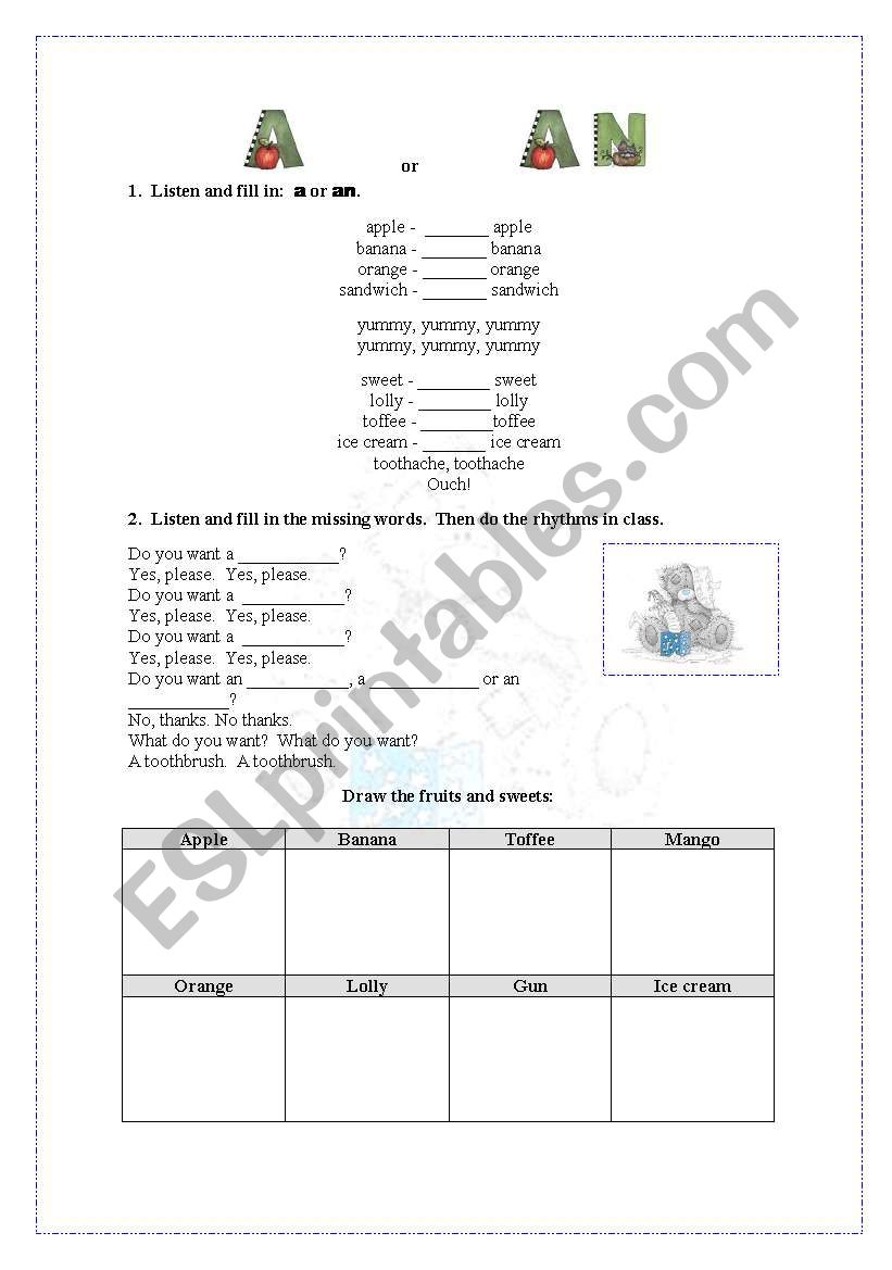 A or An worksheet