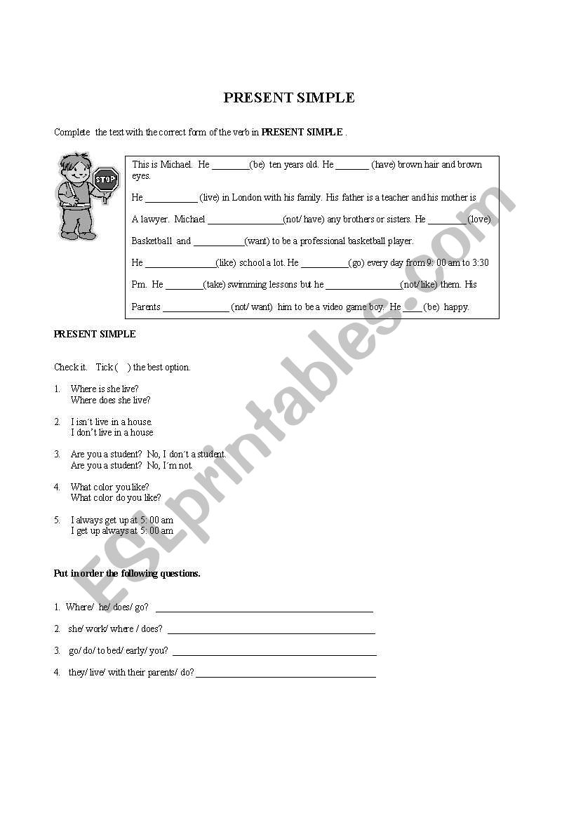 Present Simple worksheet