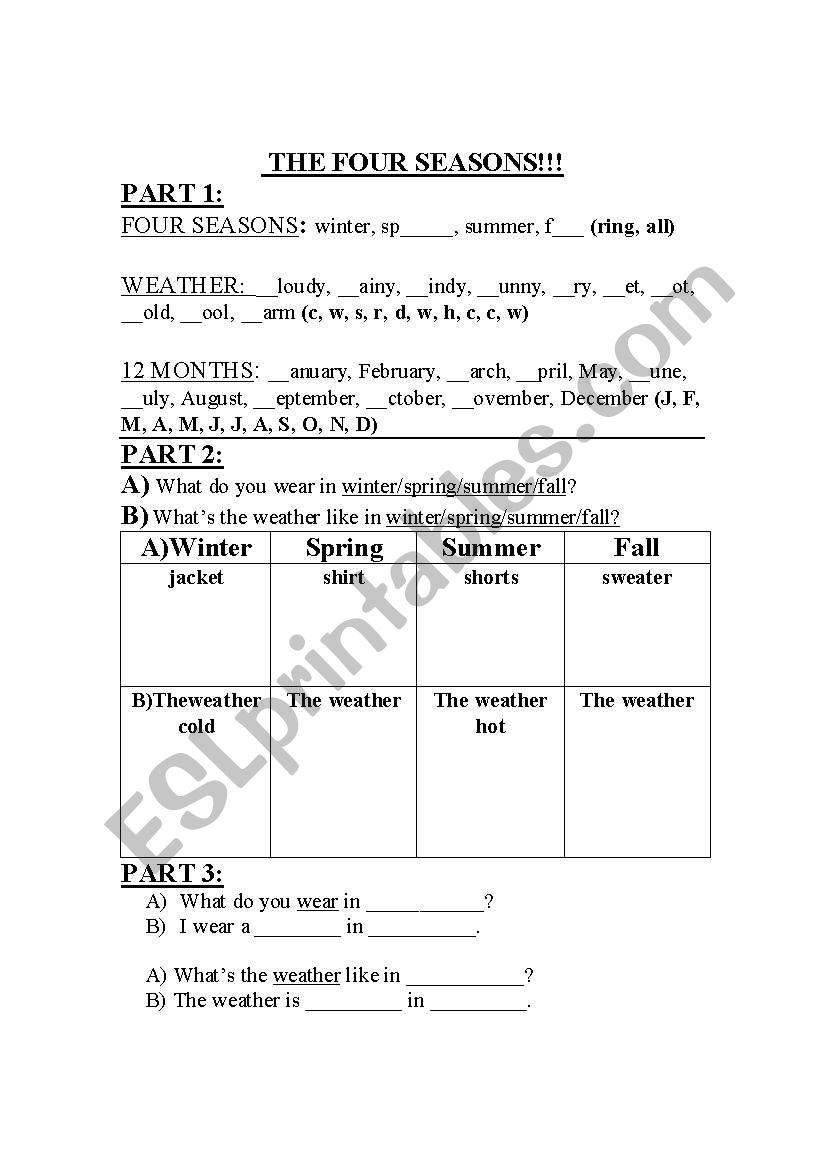 weather worksheet