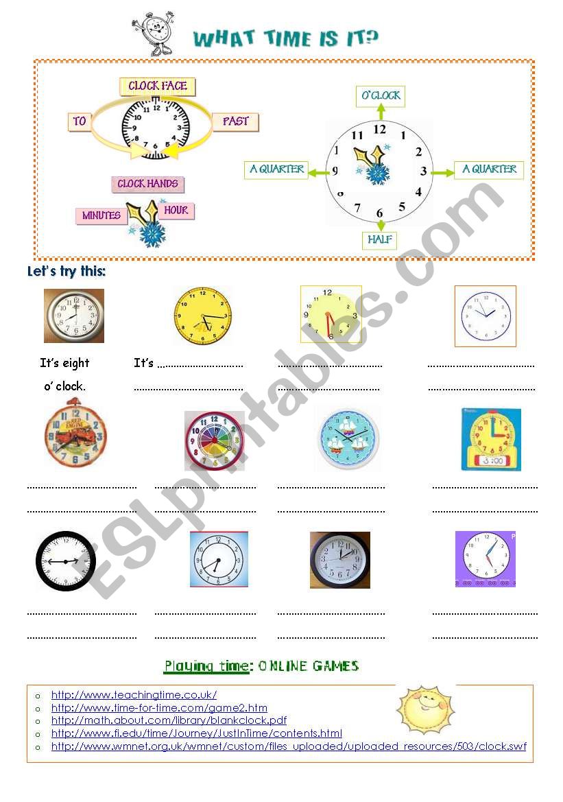 WHAT TIME IS IT? worksheet