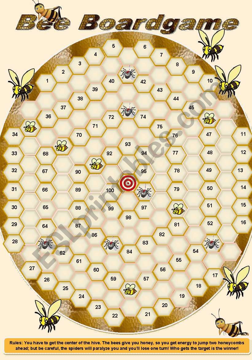 Bee boardgame (fully editable)