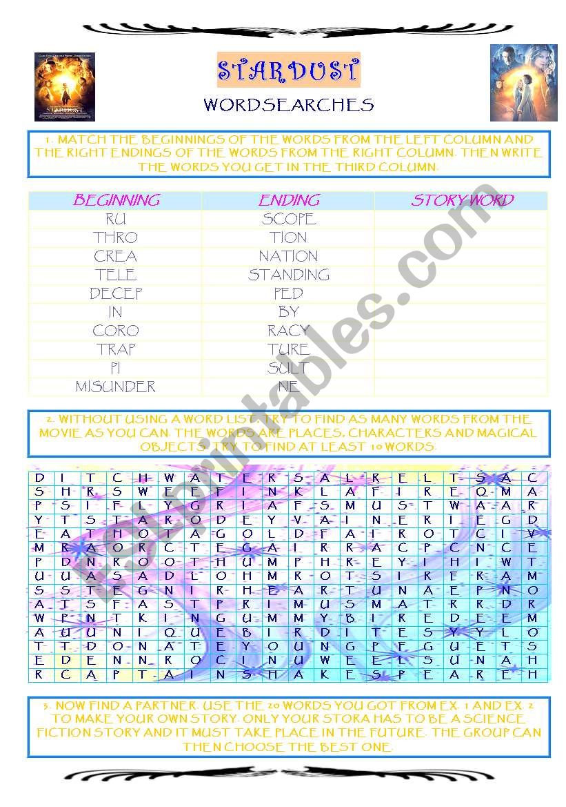 STARDUST - wordsearchES worksheet