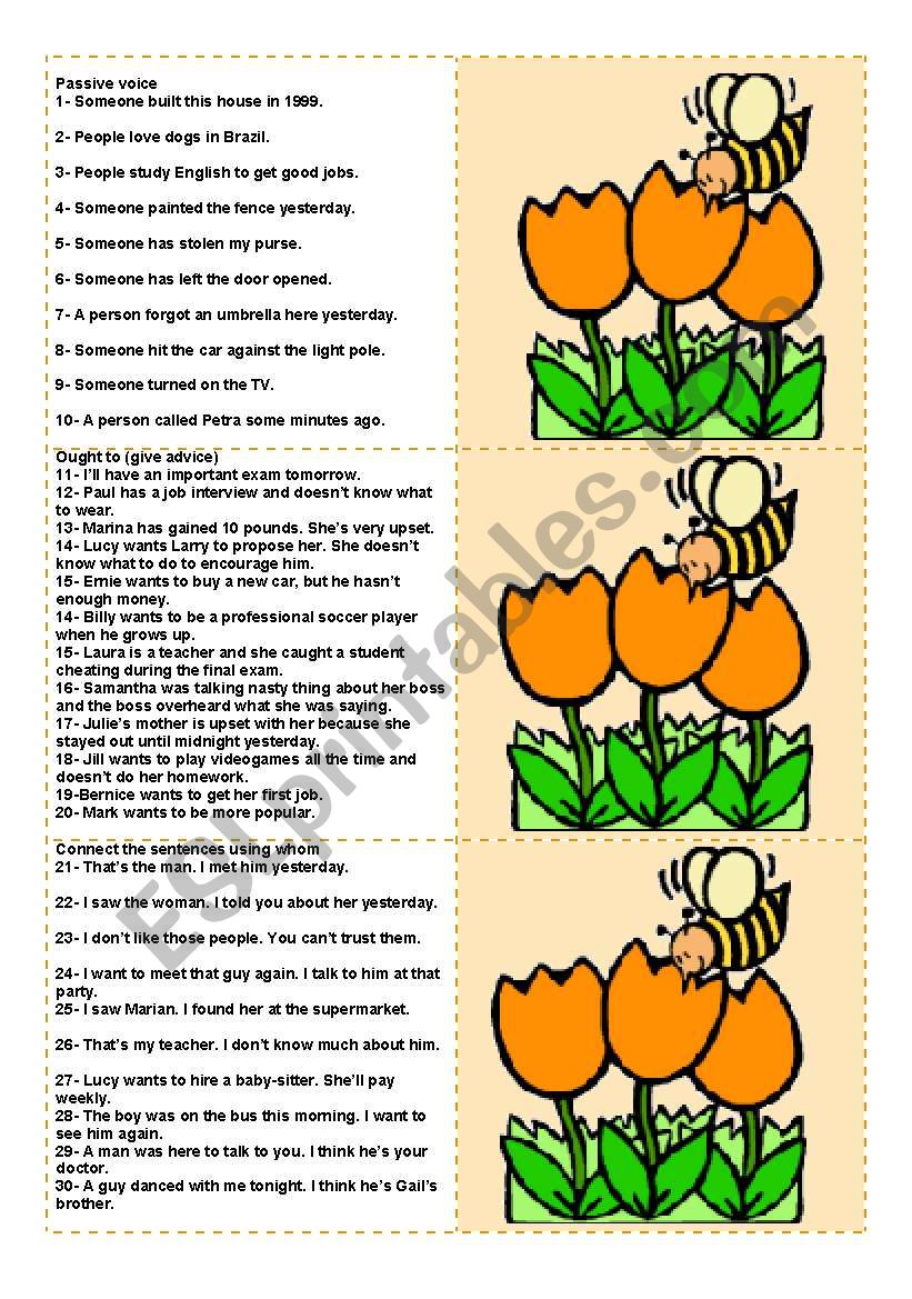 Bee Cards (to be used with the Bee Boardgame) - 100 questions for advanced ss (fully editable)