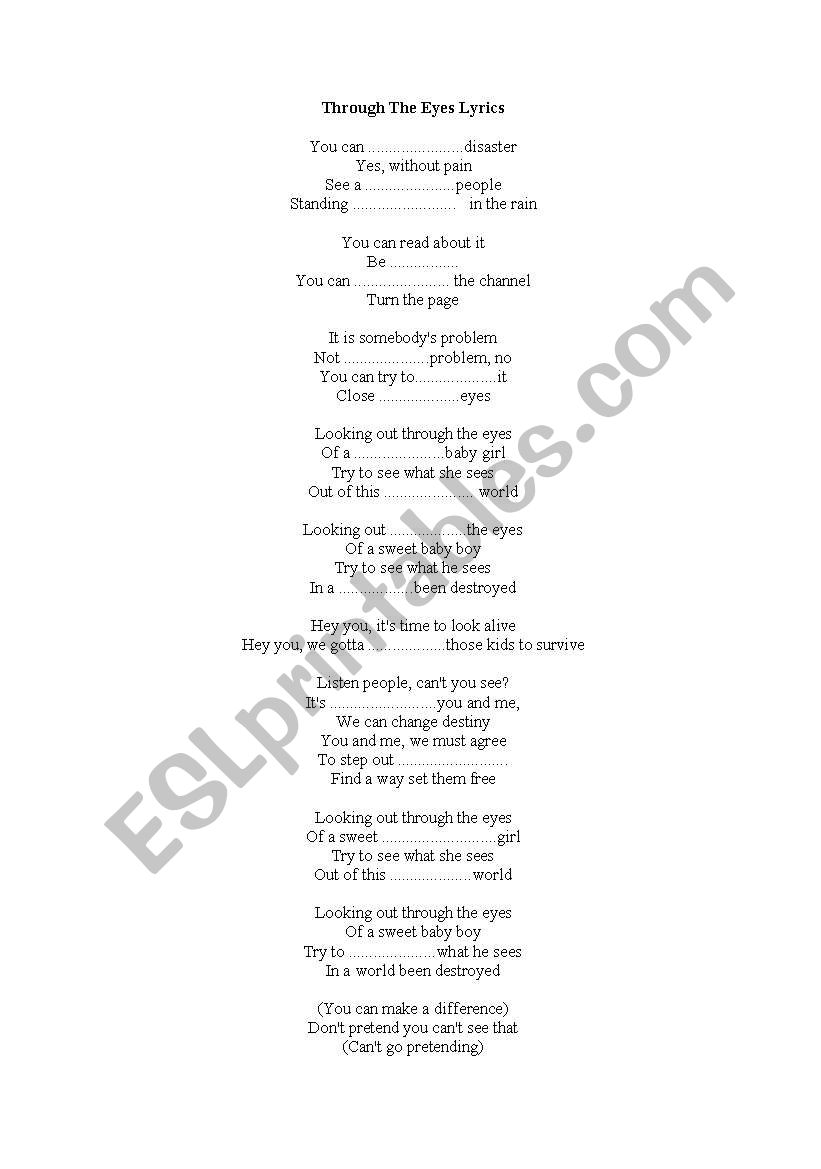 tSong worksheet