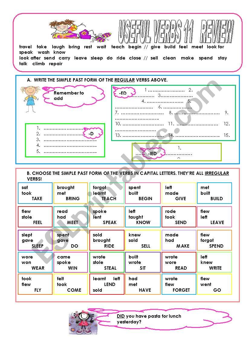 11/11 USEFUL VERBS worksheet