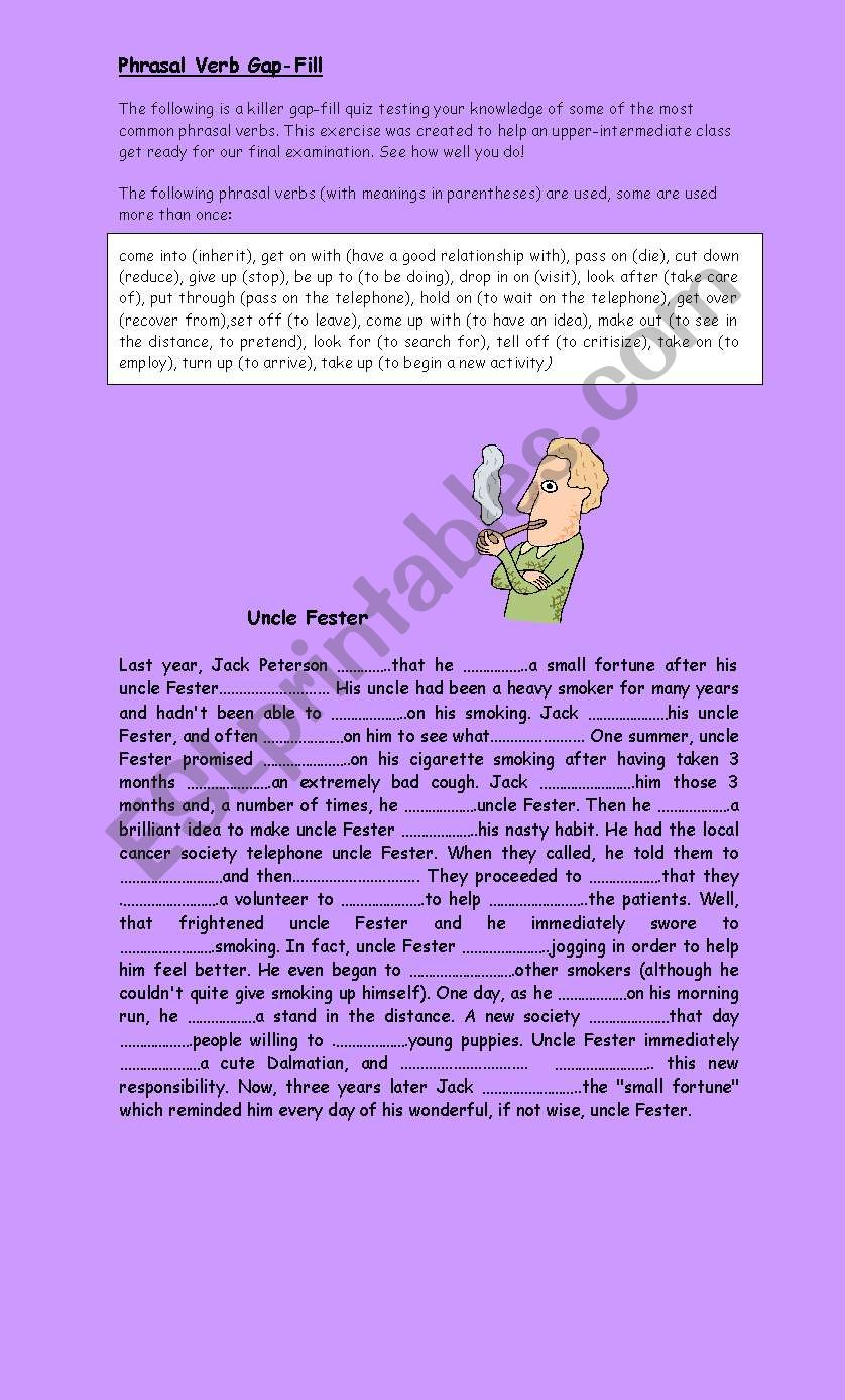 PHRASAL VERBS worksheet