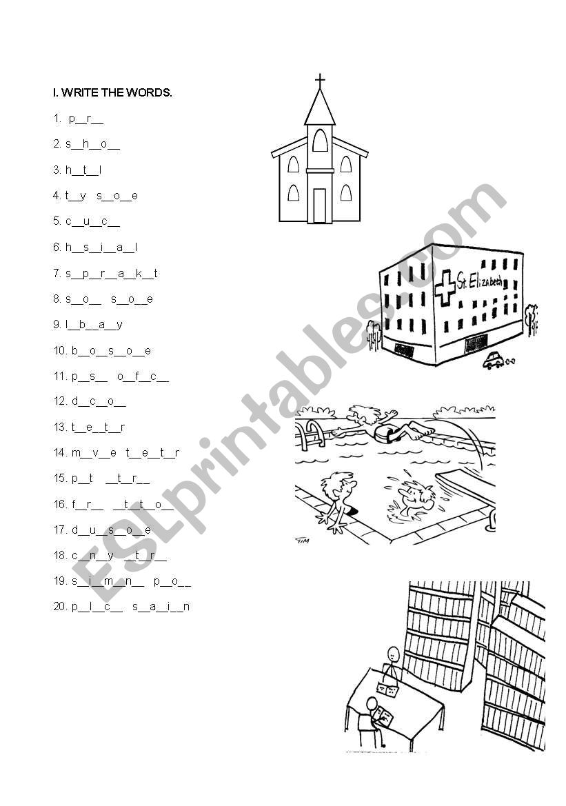 PLACES worksheet