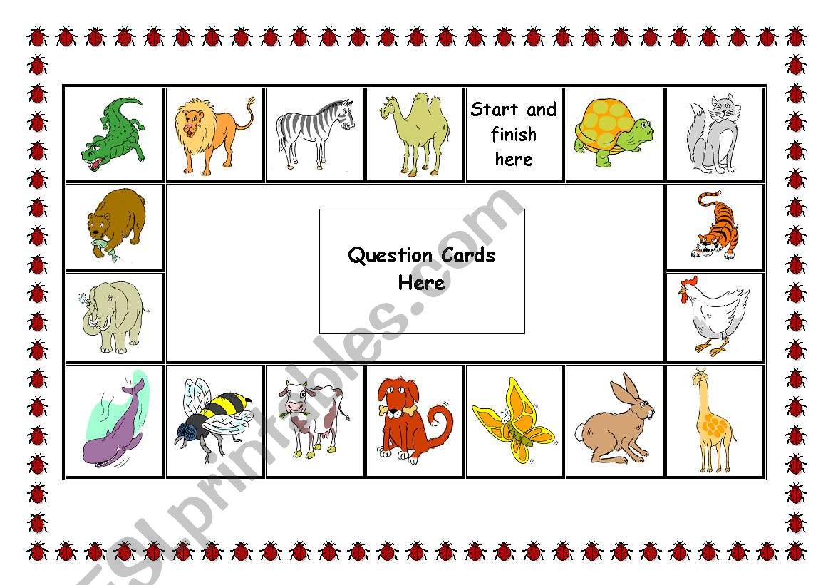 Animals Board Game worksheet