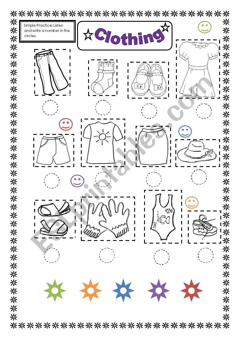 Clothing worksheet