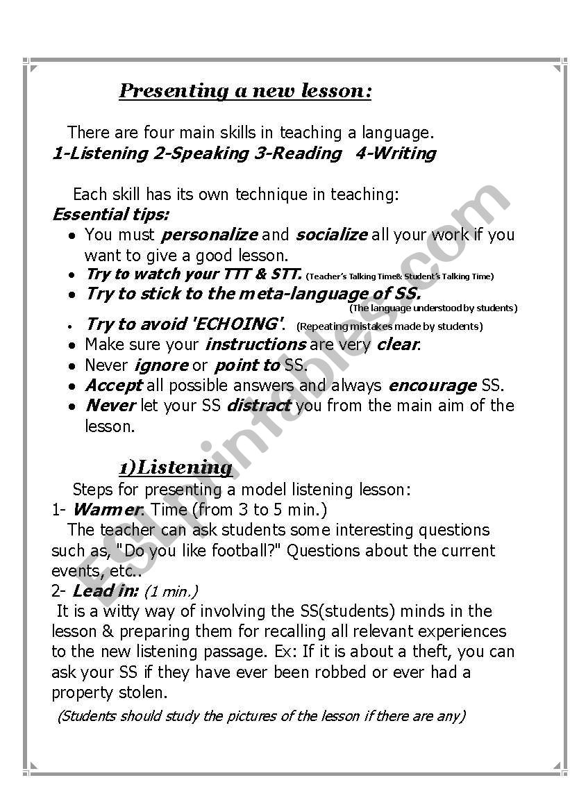 ENGLISH TRAINING 4 TEACHERS worksheet