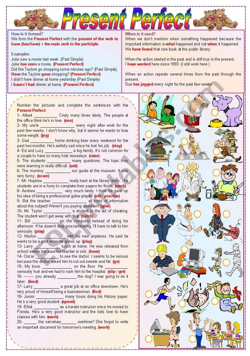 Present Perfect - Grammar Guide + Exercises (fully editable)