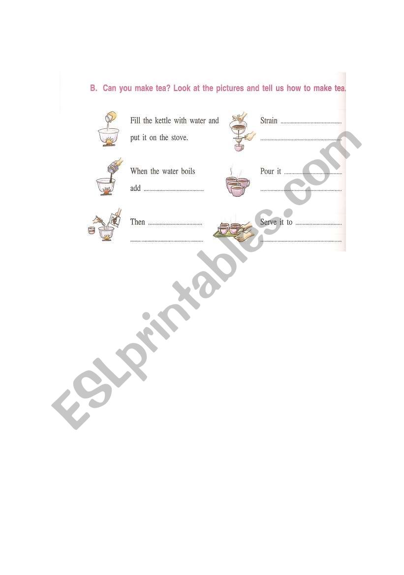 Recipe worksheet
