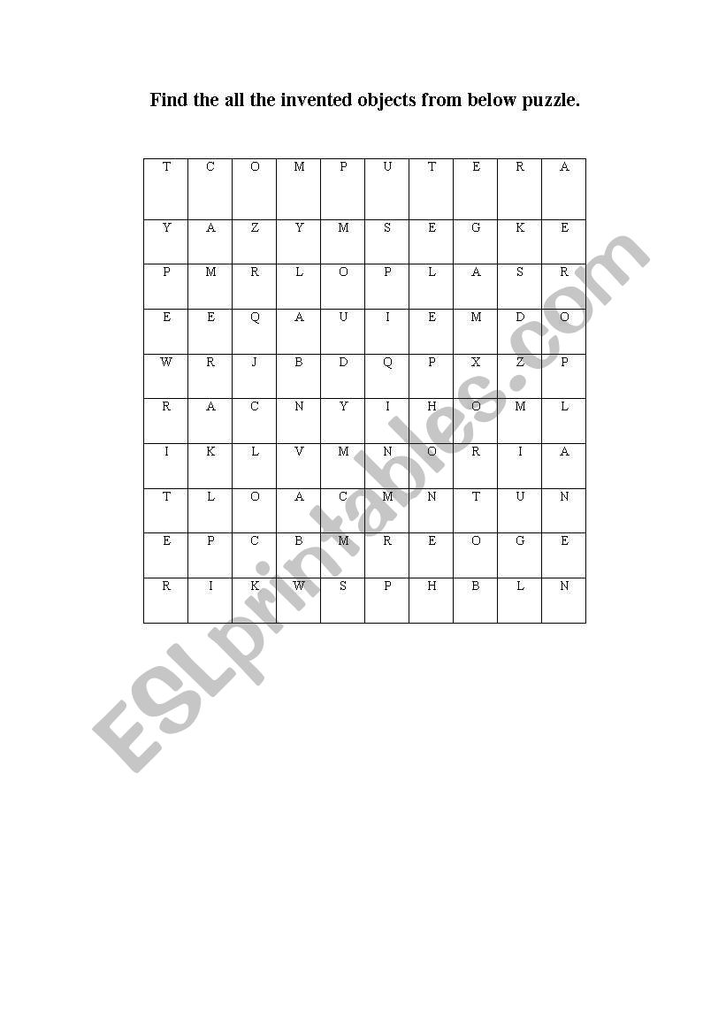 Invention product worksheet