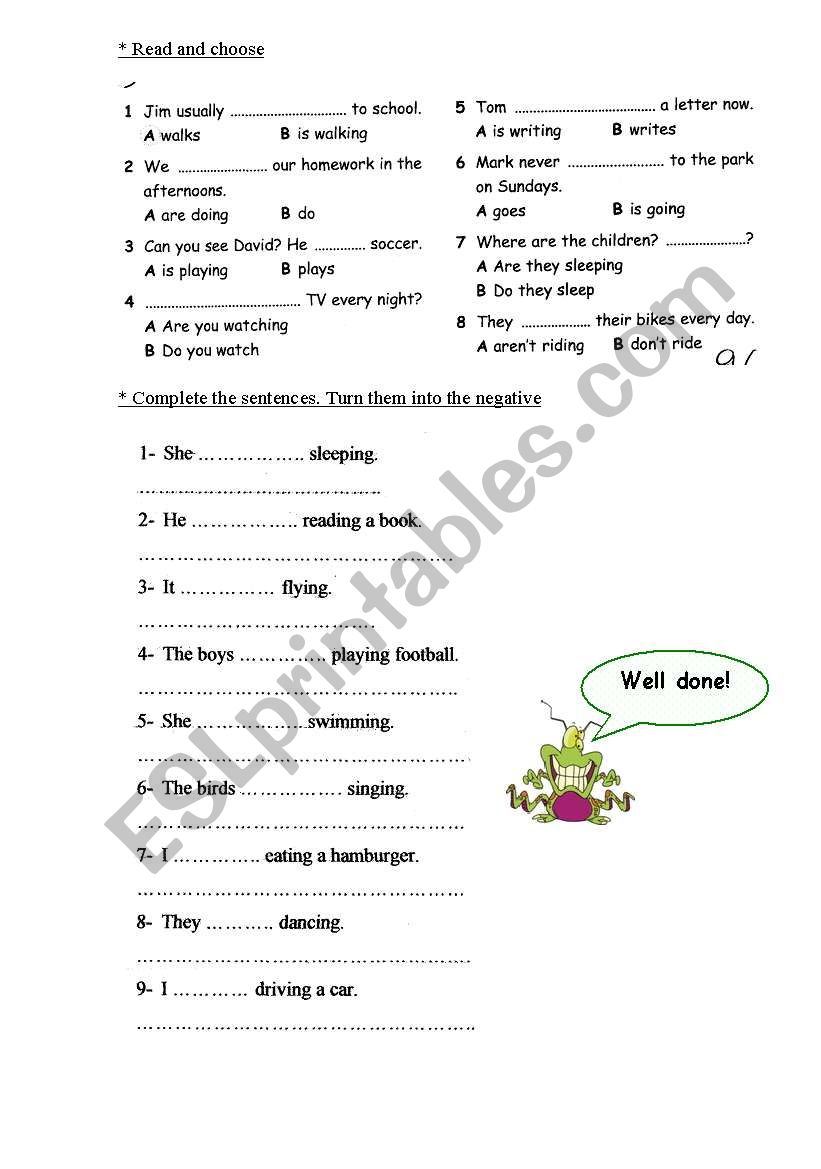 PRESENT CONTINUOUS worksheet