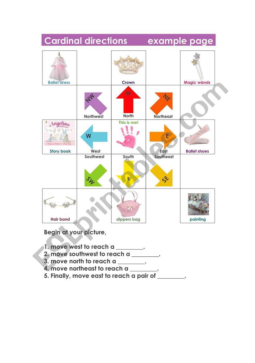 Cardinal directions activity worksheet