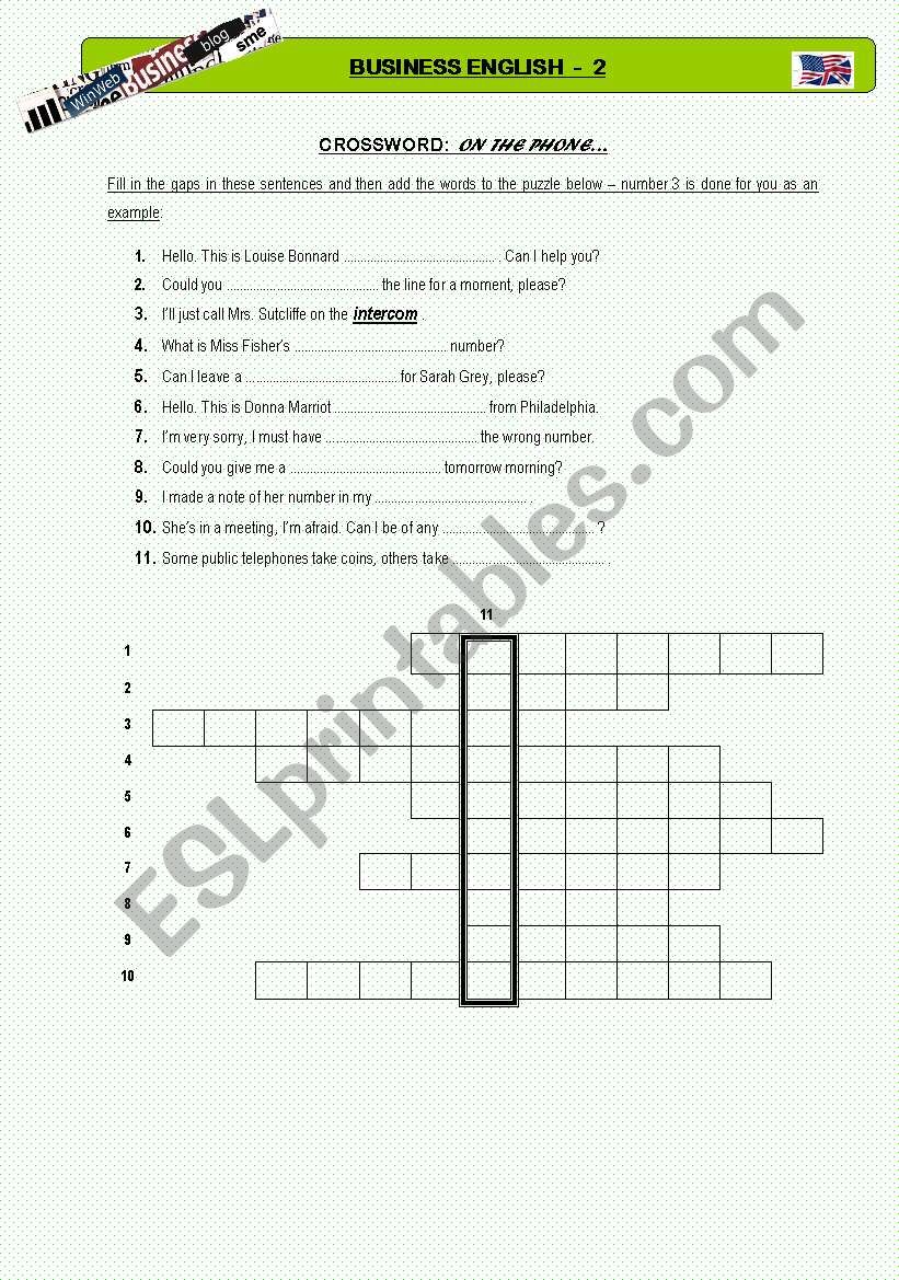 Business English 2 - Crossword