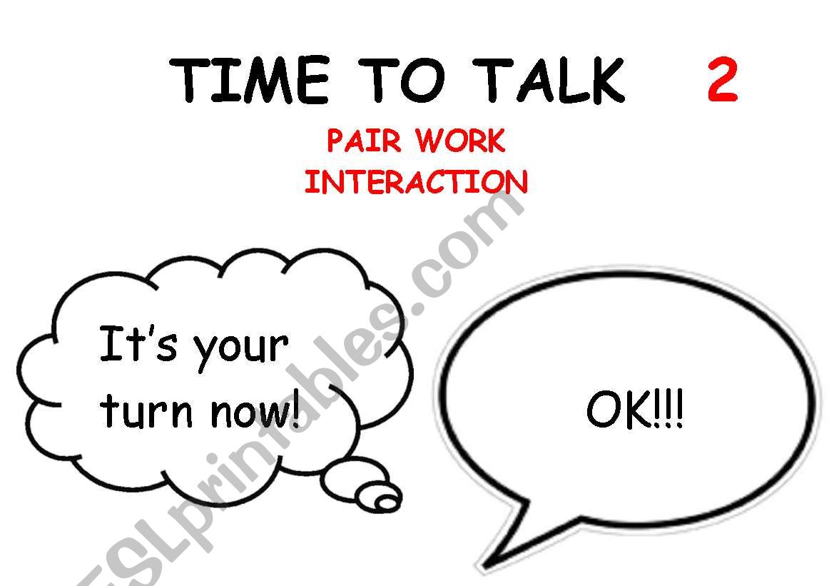 Pair work interaction worksheet