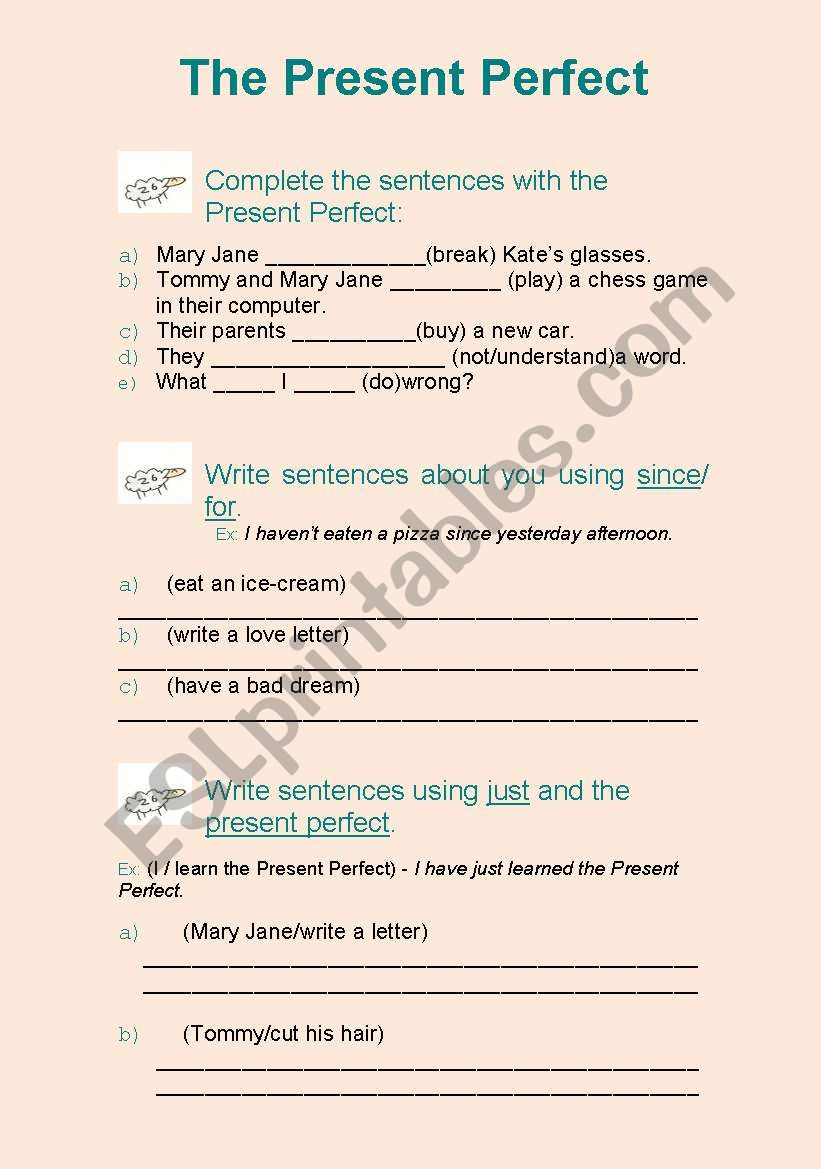 Present Perfect worksheet