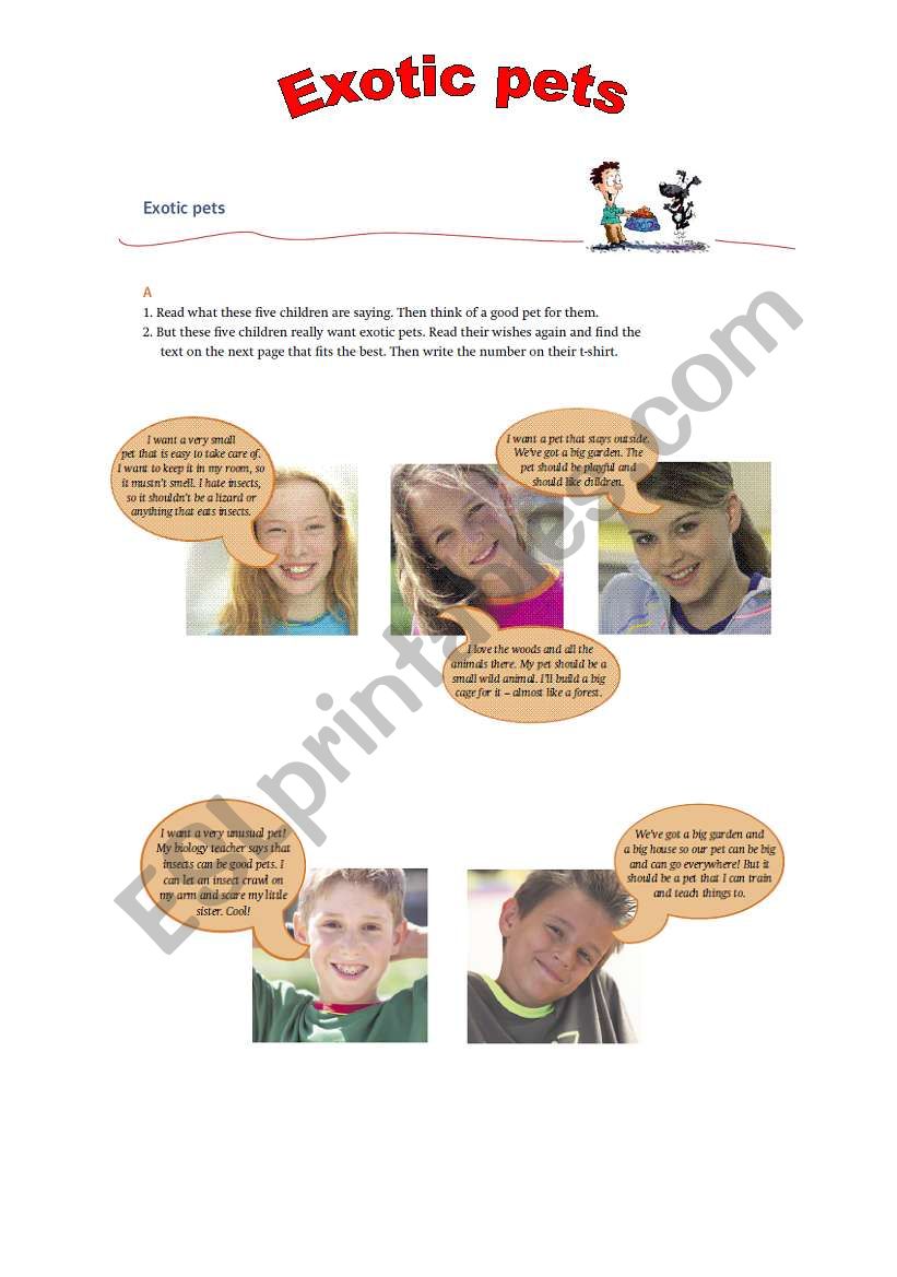 Exotic Pets worksheet